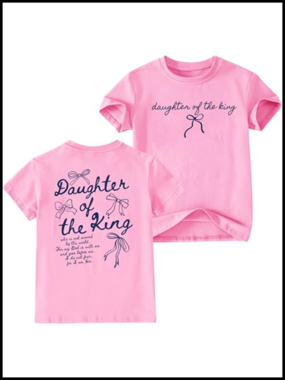 Kids Christian T-Shirt Short Sleeve Cotton Blend Faith Tee Boys Girls